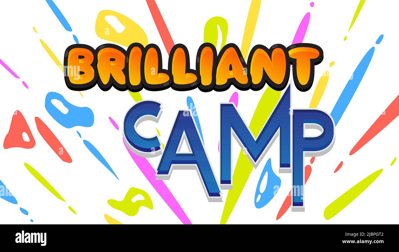 Kids Letters word Brilliant Camp. Word written with Children's font in
