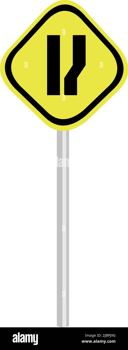 Vector illustration of traffic sign, extended on the right side Stock Vector