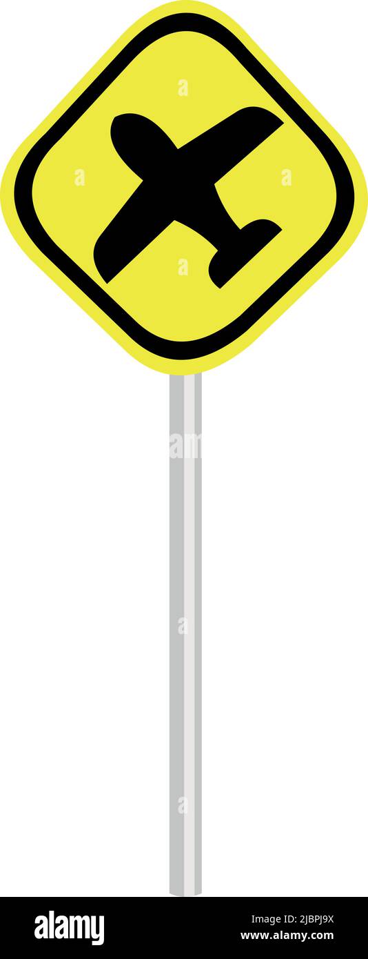 Vector illustration of low flying aircraft traffic sign Stock Vector ...