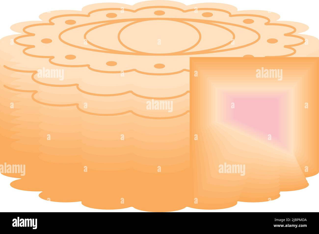 mooncake dessert icon Stock Vector