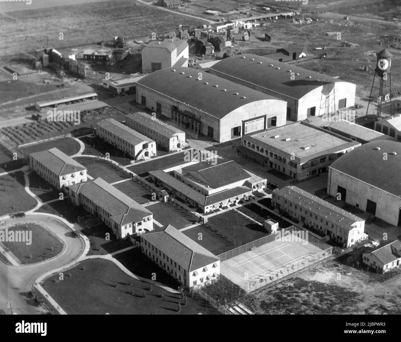 Aerial View in 1926 of the new FIRST NATIONAL STUDIOS in Burbank California Stock Photo