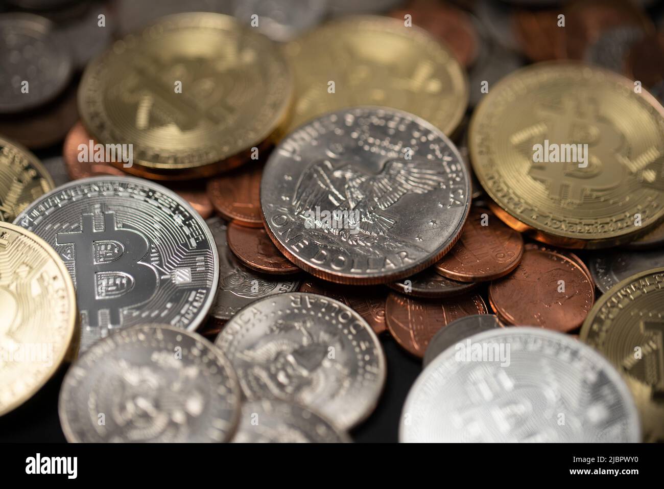 Bitcoin with pennies hi-res stock photography and images - Alamy