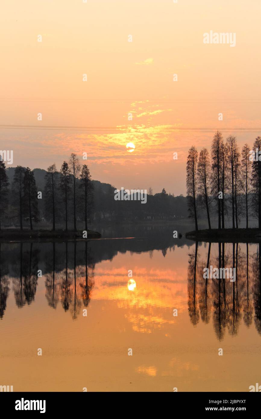 Landscape at sunset Stock Photo - Alamy