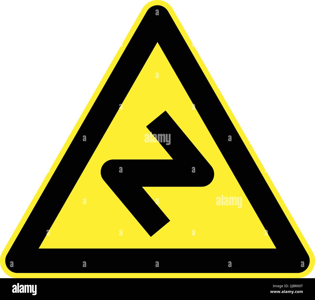 Dangerous turns, warning traffic sign isolated on white background Stock  Photo - Alamy