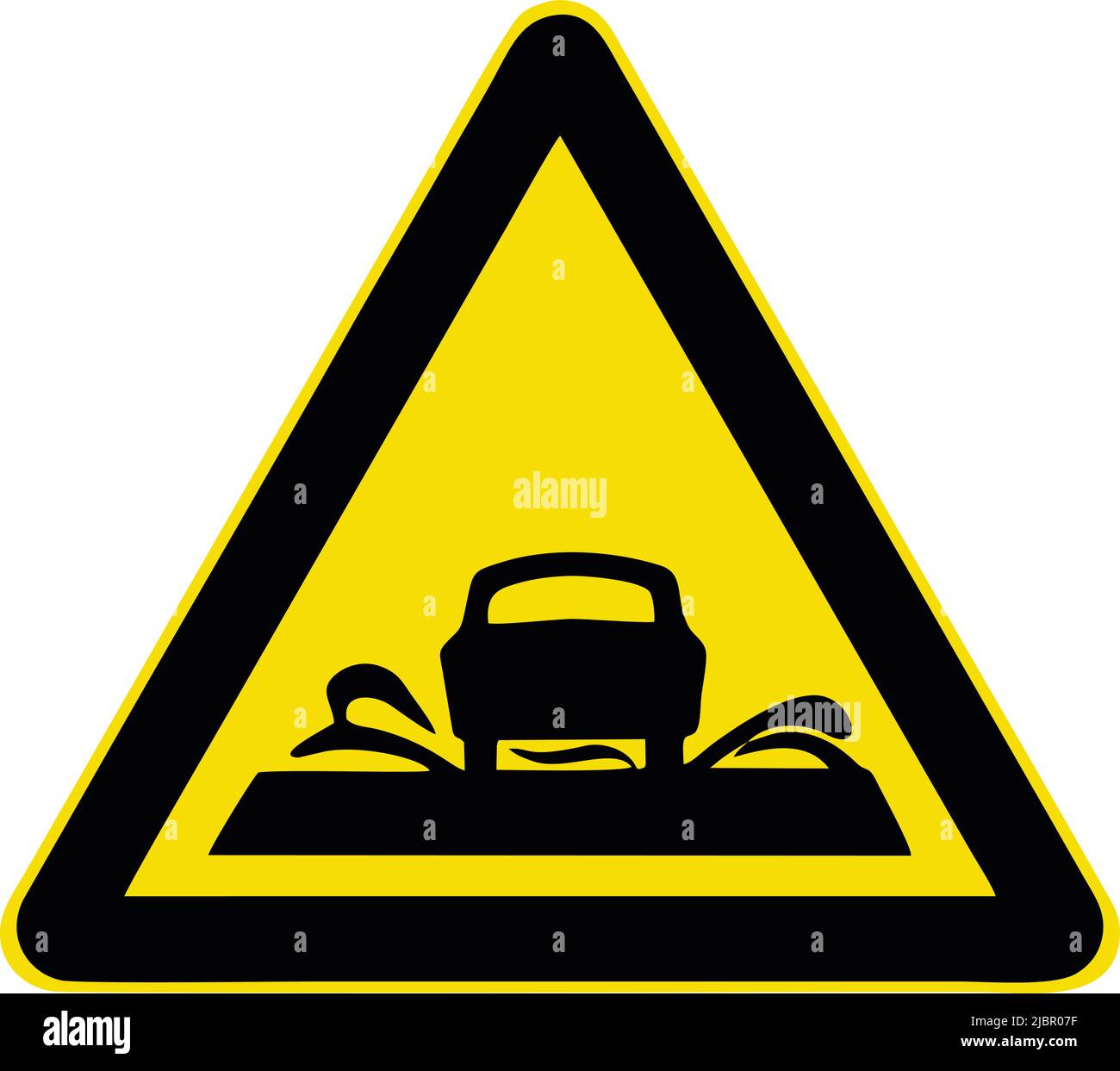 Overflow road, Gallery of All Warning Signs, Road signs in China Stock Vector