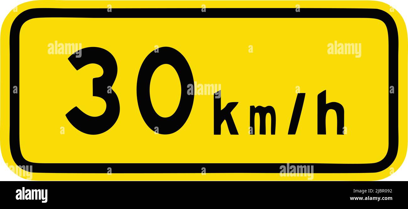 Advisory speed, Gallery of All Warning Signs, Road signs in China Stock Vector