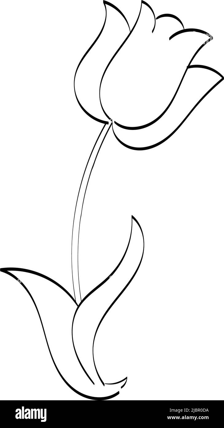 Simple flower tattoo outline. Flower Line Art Drawing for print or ...
