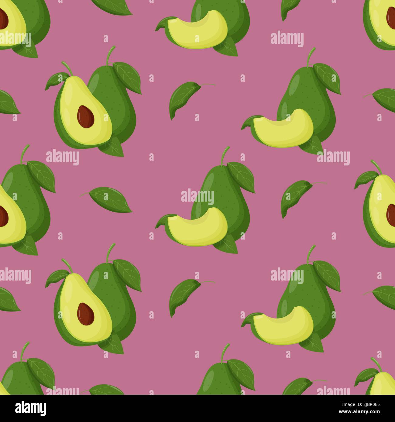 Cute Avocado Seamless Pattern Flat Vector Illustration Stock Vector Image And Art Alamy