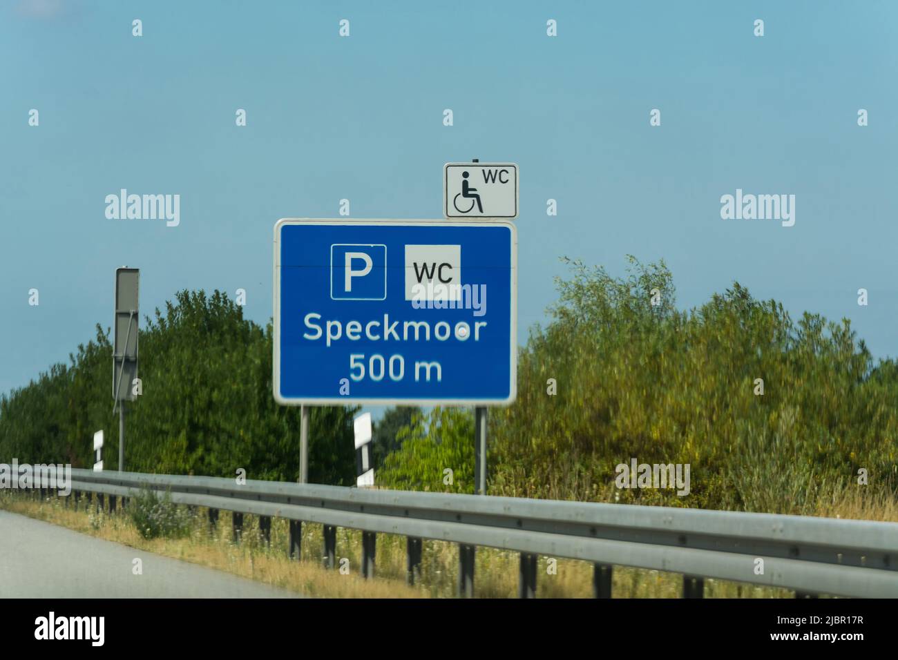 Autobahn sign in Germany Caption on German - city names Speckmoor Stock  Photo - Alamy
