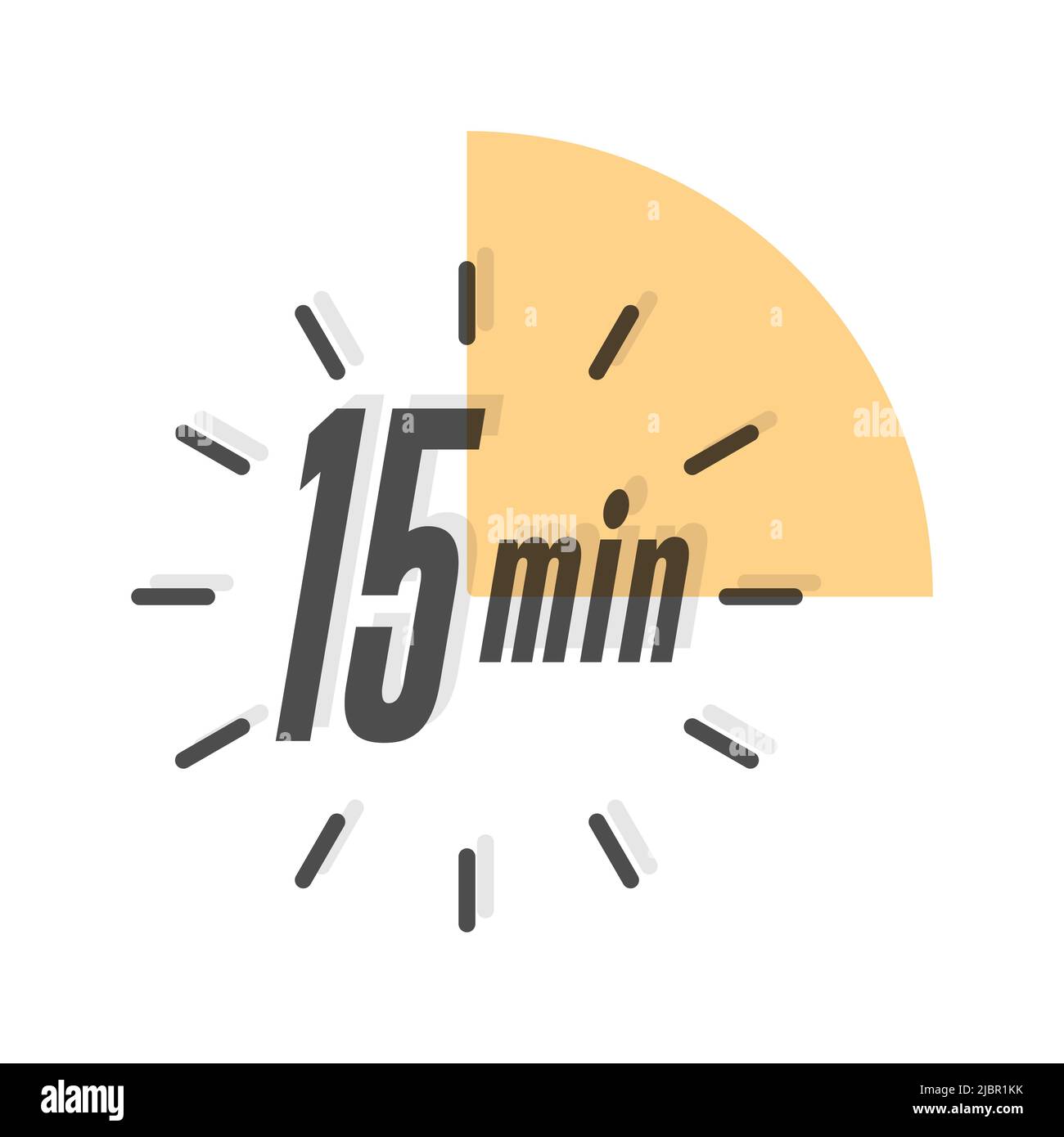 5 minutes. Timer, clock, or stopwatch icon. The timestamp Stock Vector