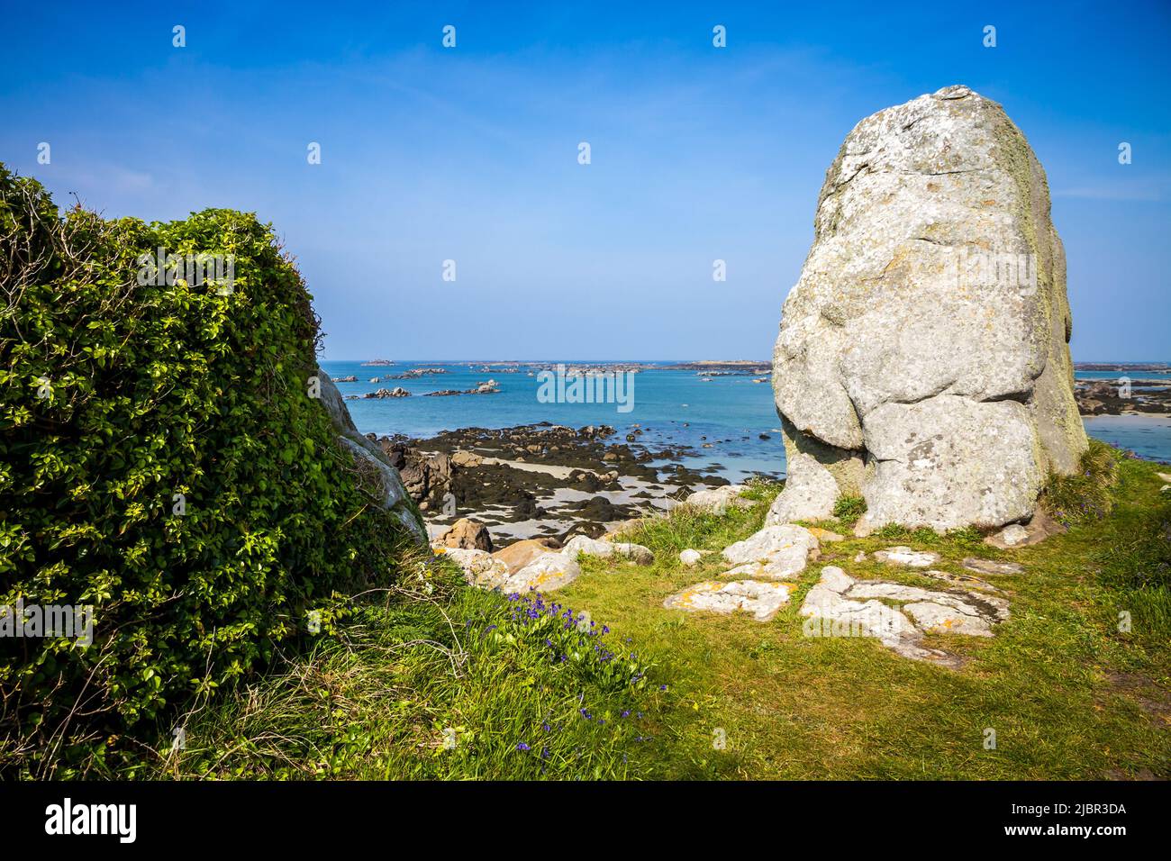 Chausey island coast and cliffs landscape in Brittany, France Stock Photo