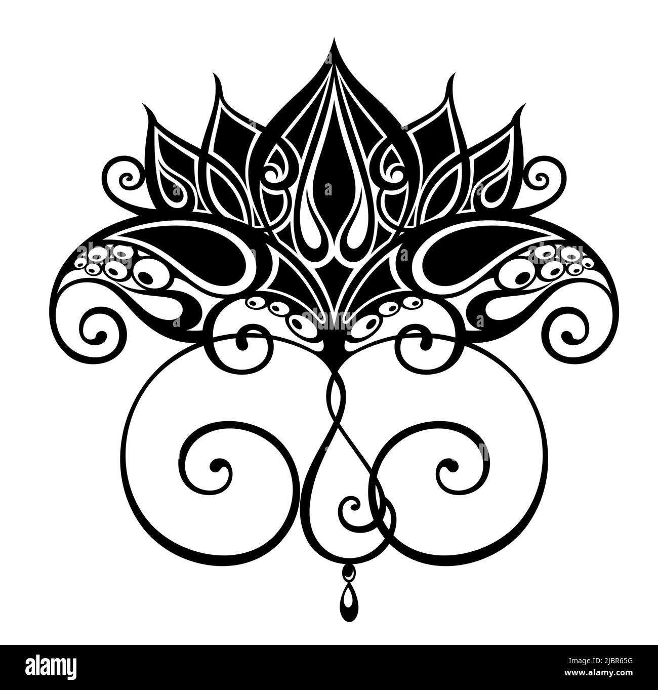 Lotus flower vector line icon Stock Vector Image & Art - Alamy