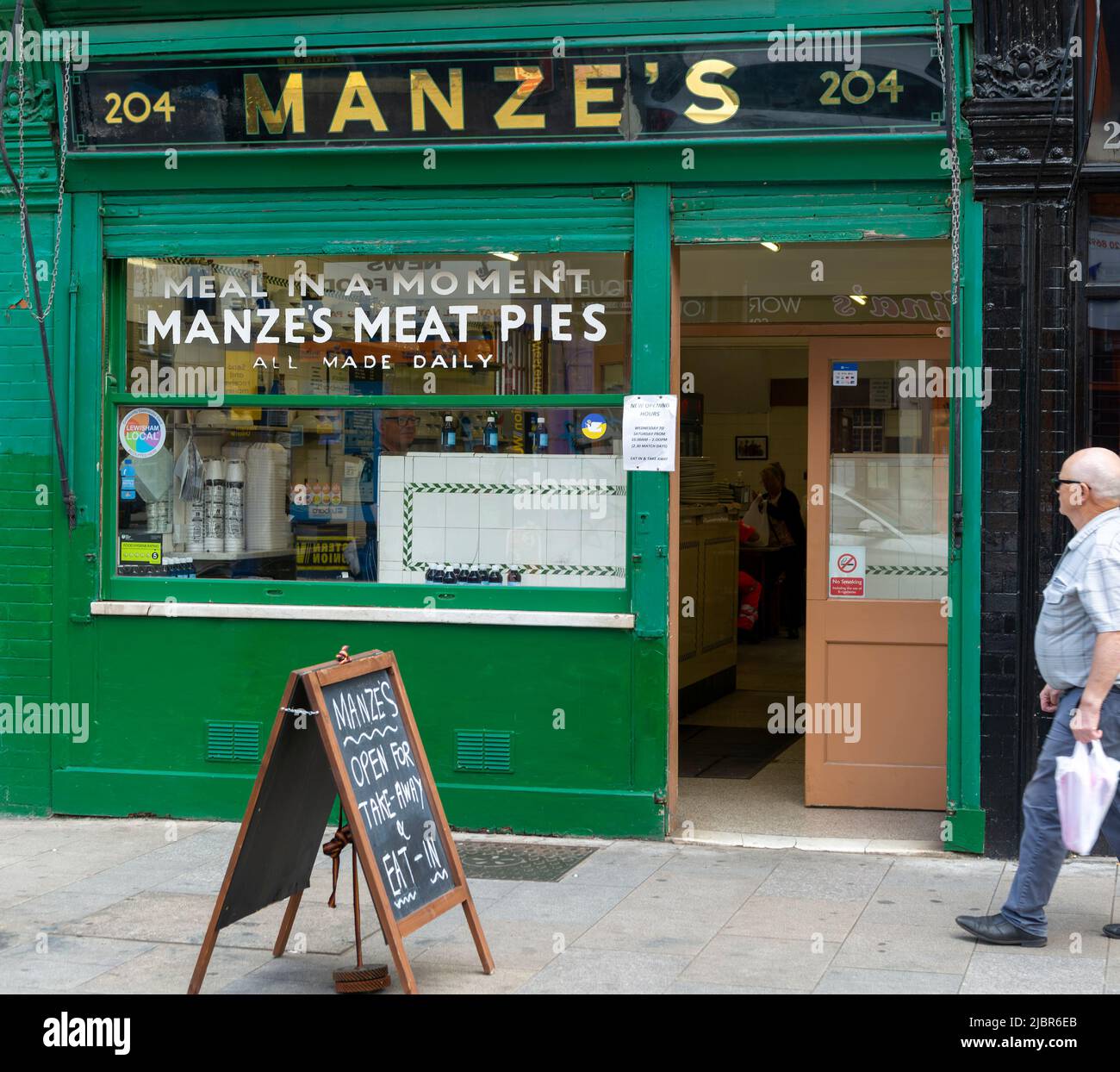 Manze's traditional pie and mash shop, Deptford High Street, London SE8