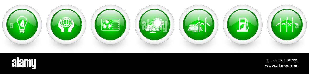 Set of renewable energy and environmental concept web icons, green ...