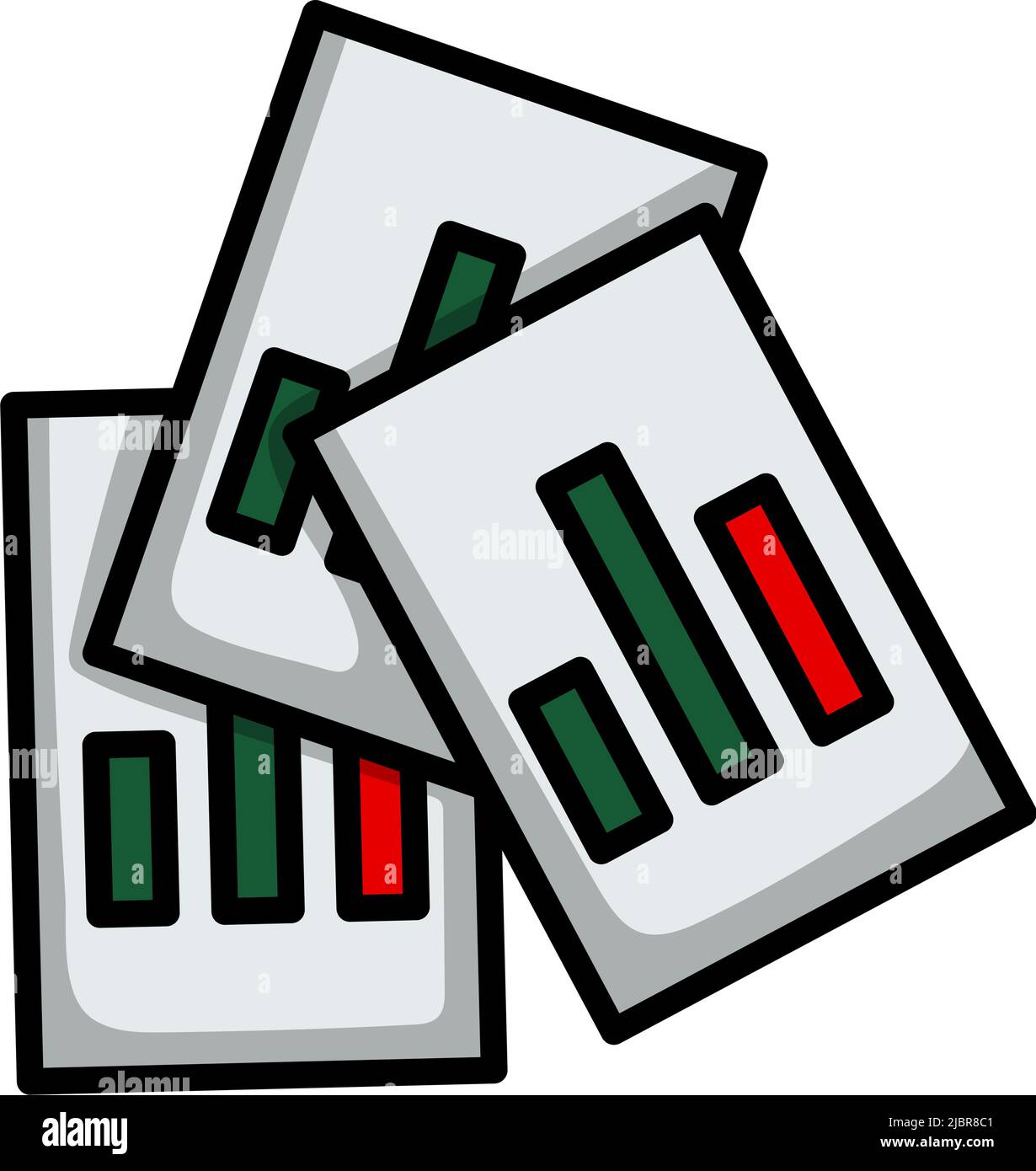 Analytics Sheets Icon. Editable Bold Outline With Color Fill Design. Vector Illustration. Stock Vector
