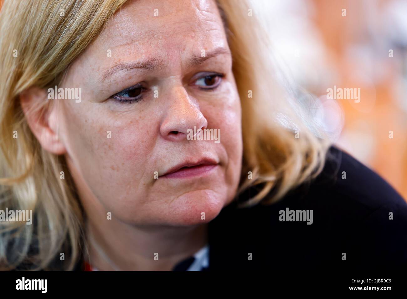 German Interior Minister Nancy Faeser attends the weekly cabinet meeting at the Federal Chancellery in Berlin, Germany, June 8, 2022. REUTERS/Hannibal Hanschke Stock Photo