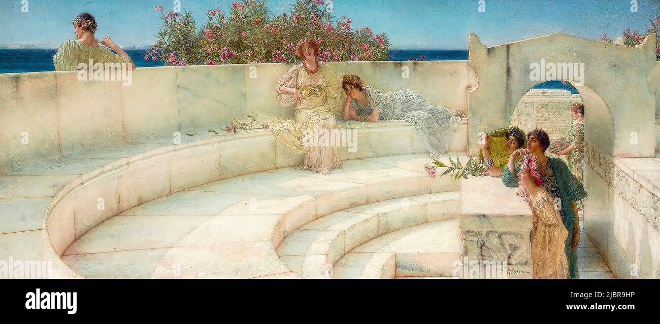 Sir Lawrence Alma Tadema, Under The Roof Of Blue Ionian Weather, painting in oil on panel, 1898-1901 Stock Photo