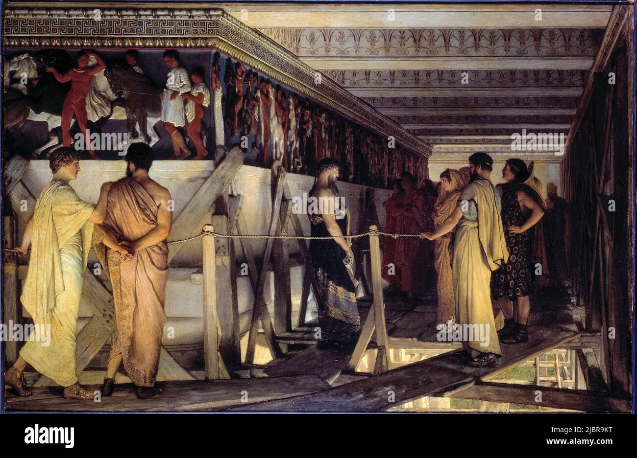 Pheidias and the Frieze of the Parthenon, painting in oil on canvas by Sir Lawrence Alma Tadema, 1868-1869 Stock Photo