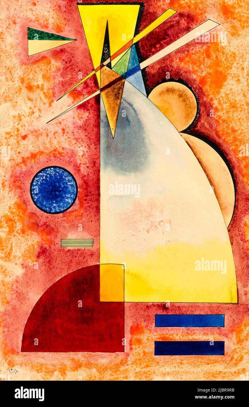 Wassily Kandinsky, Ineinander (Intermingling), abstract painting in gouache, watercolour, pen and ink, 1928 Stock Photo