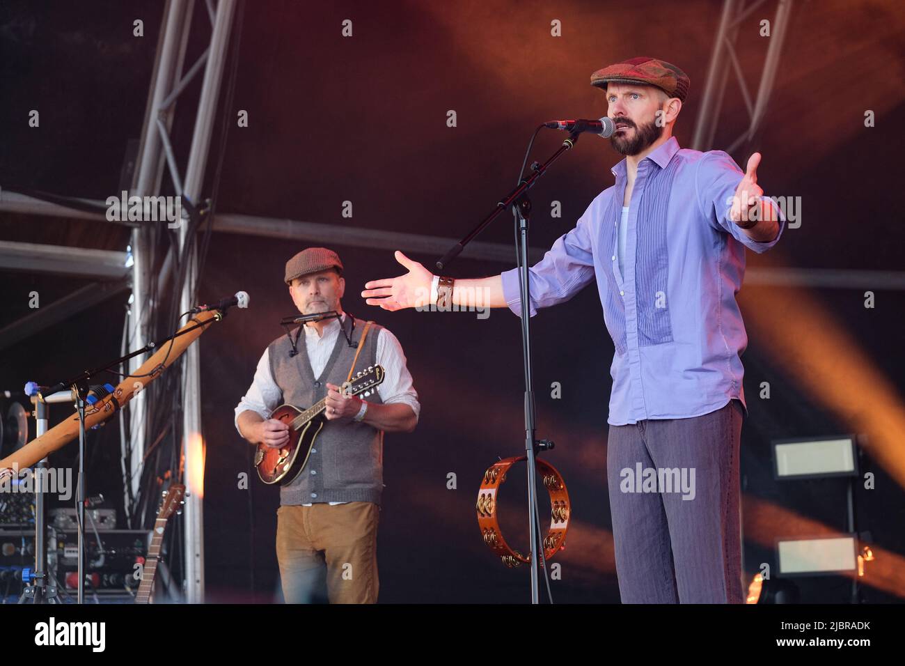 Folk On performing at Wychwood Festival, Cheltenham, UK. June 4, 2022 Stock Photo