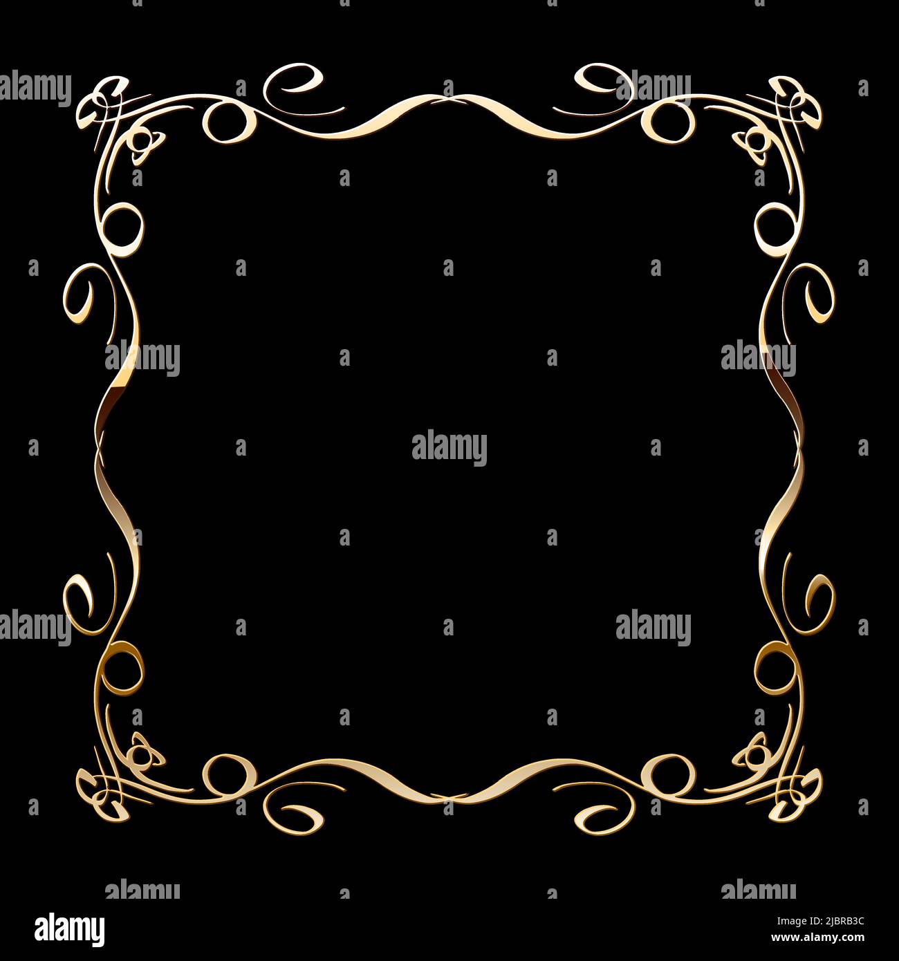 Vector luxury golden frame. Ornamental shiny gold decorative design ...