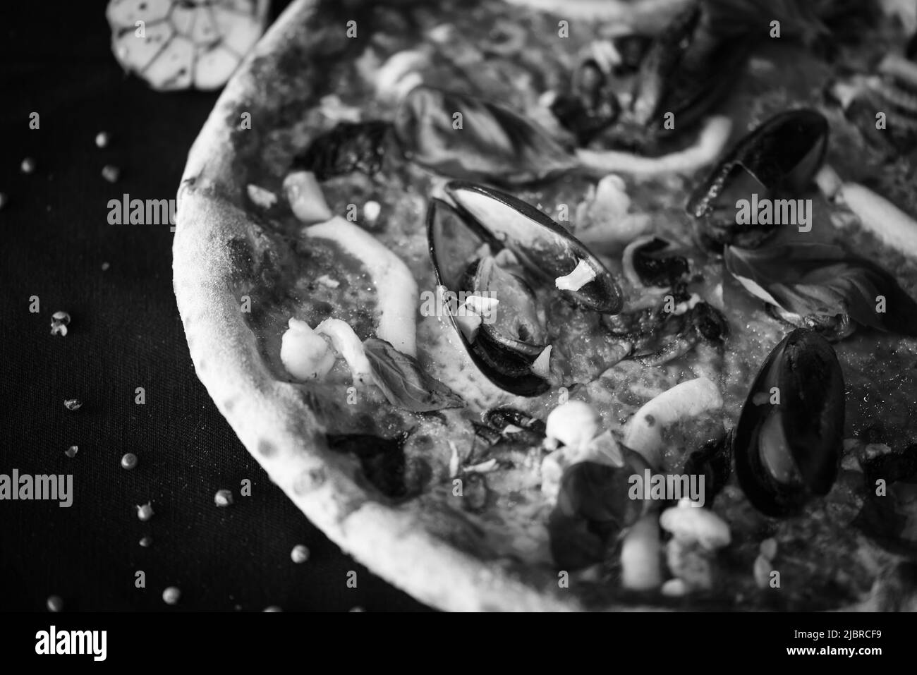 delicious italian pizza with fresh seafood Stock Photo Alamy