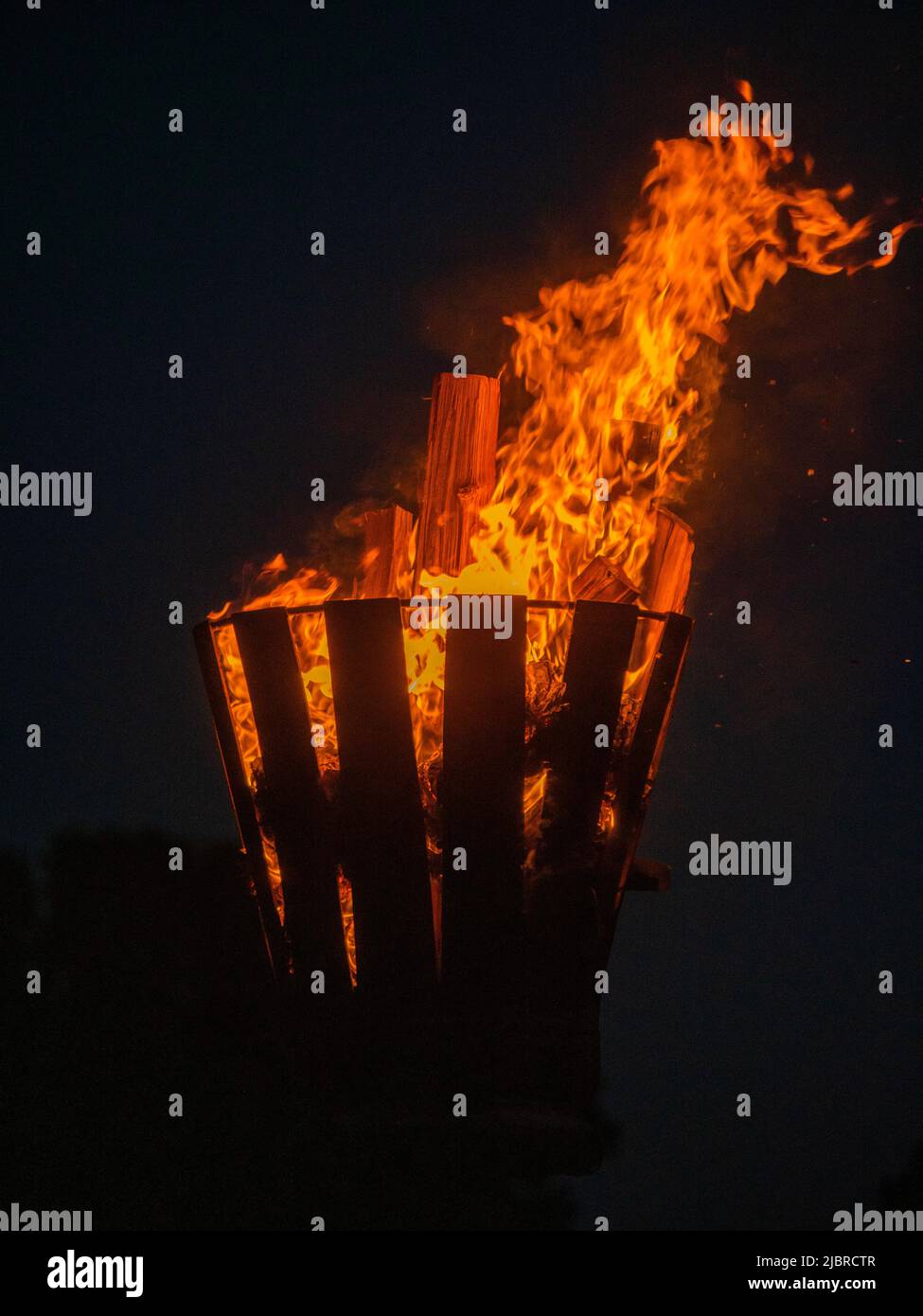 Shalford, Braintree Essex UK, 3rd June 2022. Beacon lit to celebrate