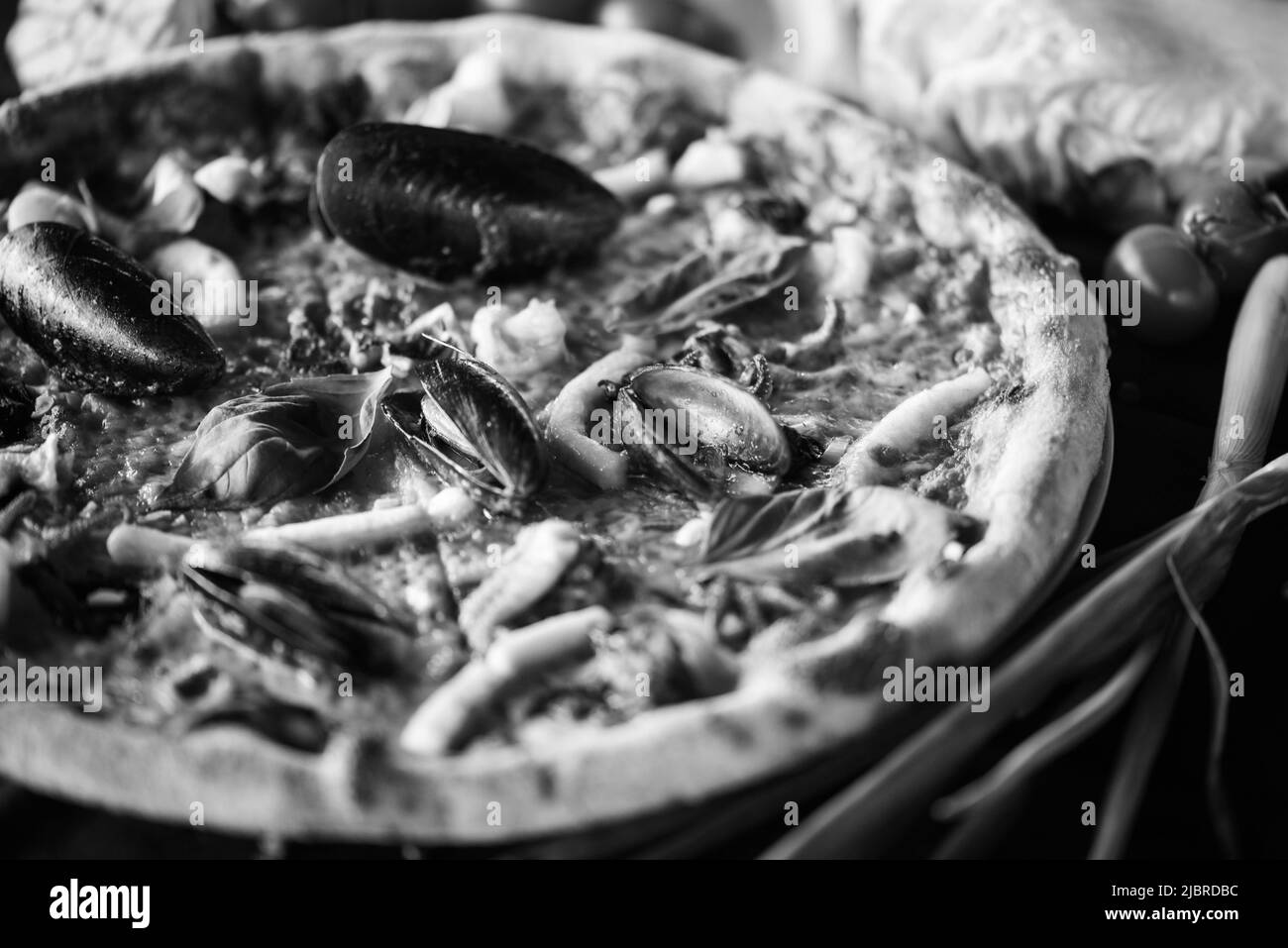 delicious italian pizza with fresh seafood Stock Photo Alamy