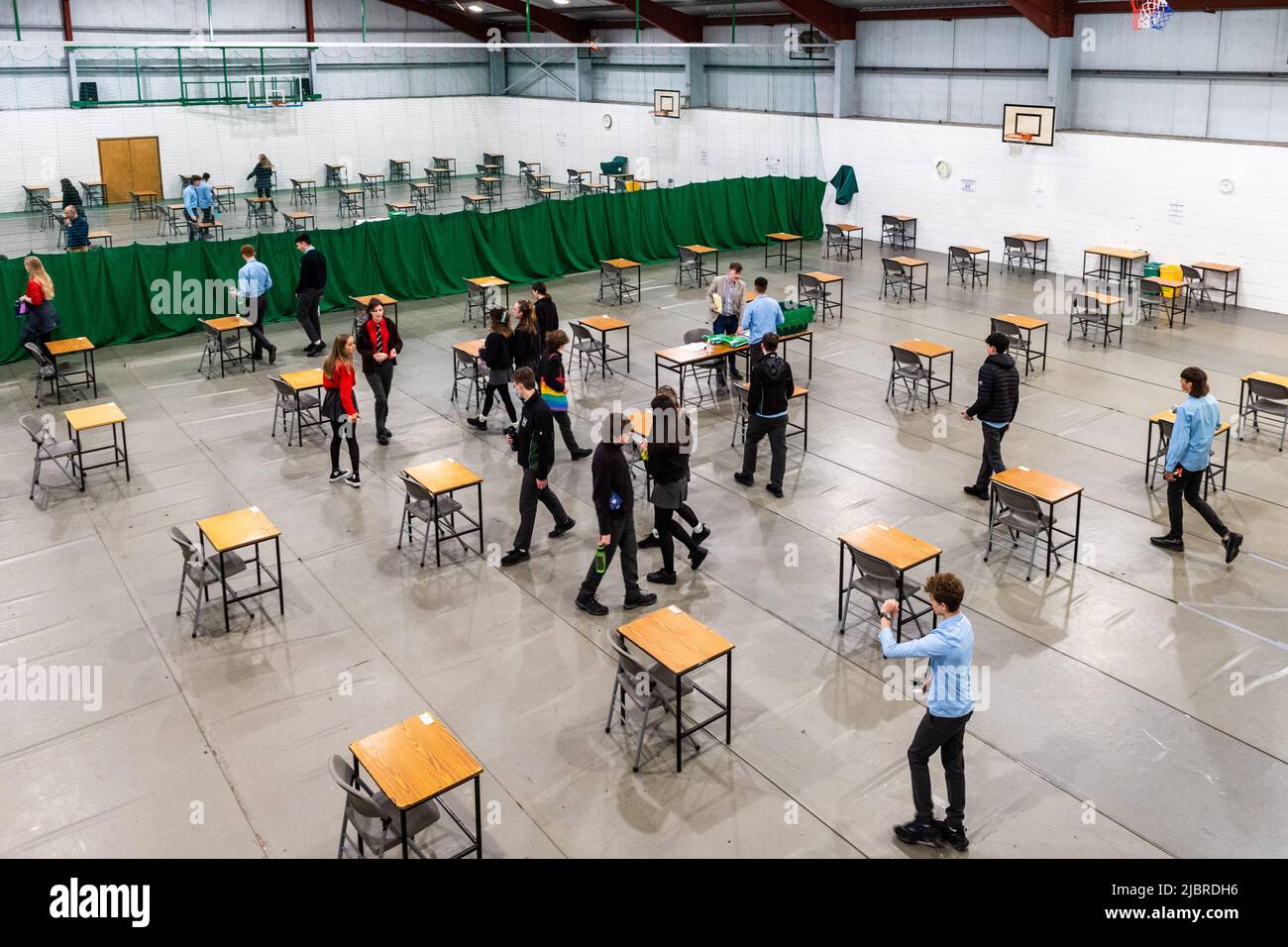 Bandon, West Cork, Ireland. 8th June, 2022. The leaving and junior cert exams start today with around 131,000 pupils sitting the tests countrywide. Bandon Grammar School pupils started their English paper 1 at 9.30 this morning. Credit: AG News/Alamy Live News Stock Photo