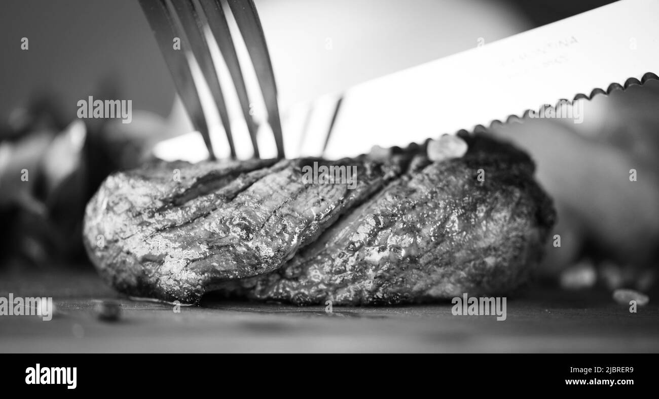 Steak potato dinner Black and White Stock Photos & Images - Alamy