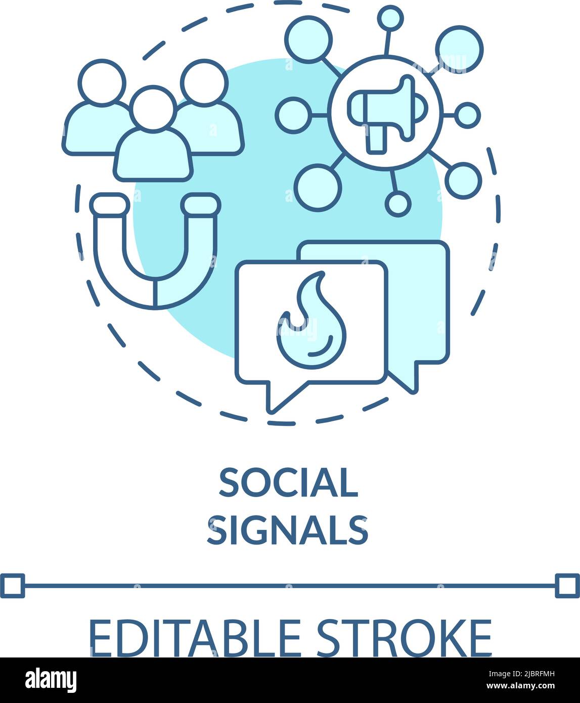 Social signals turquoise concept icon Stock Vector Image & Art - Alamy