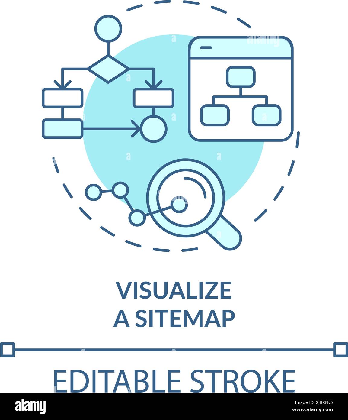 Visualize sitemap turquoise concept icon Stock Vector