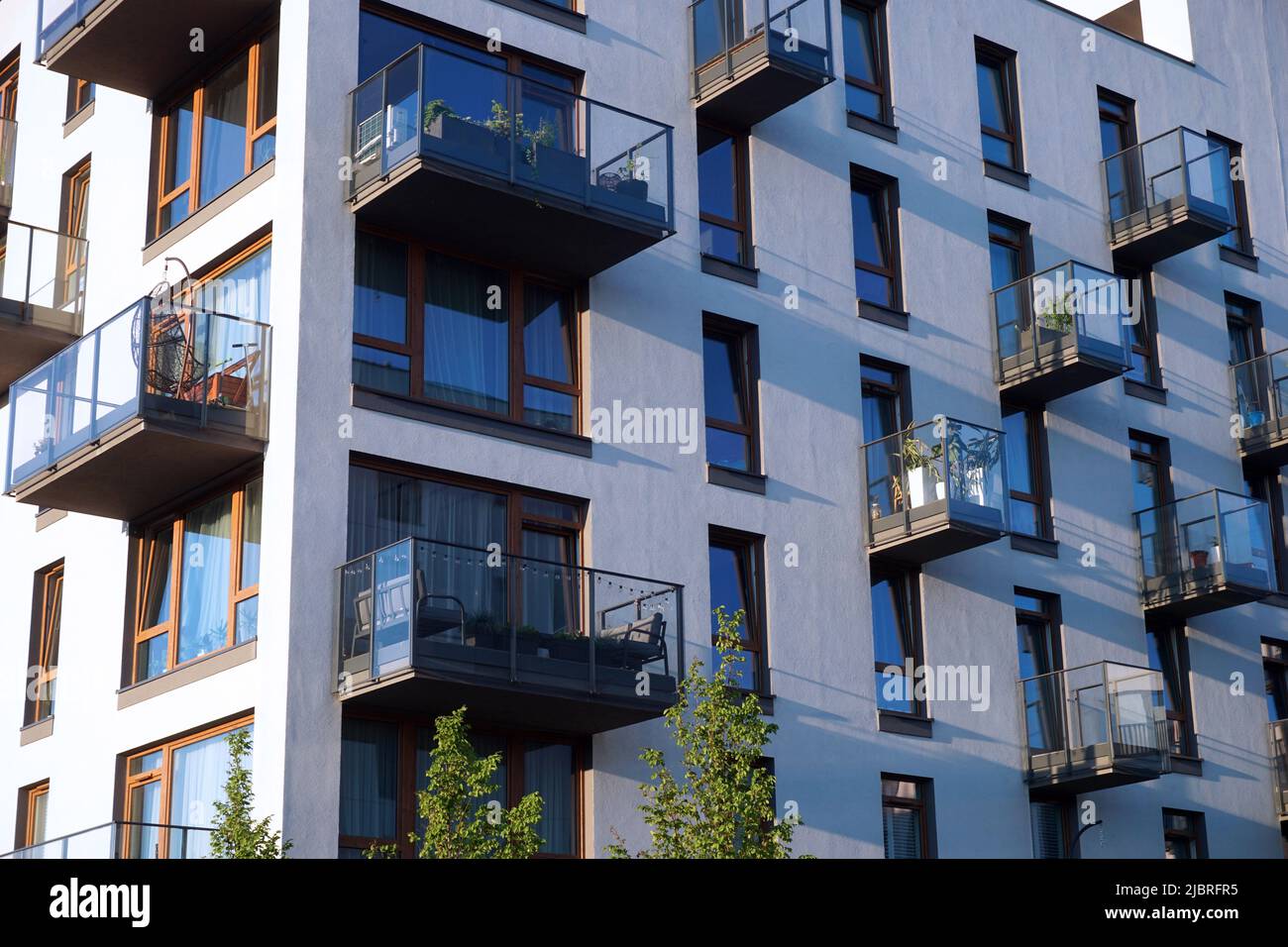 Warsaw, Poland, June 5th 2022 Modern residential building with