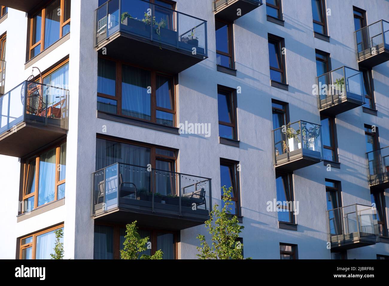 Warsaw, Poland, June 5th 2022 Modern residential building with