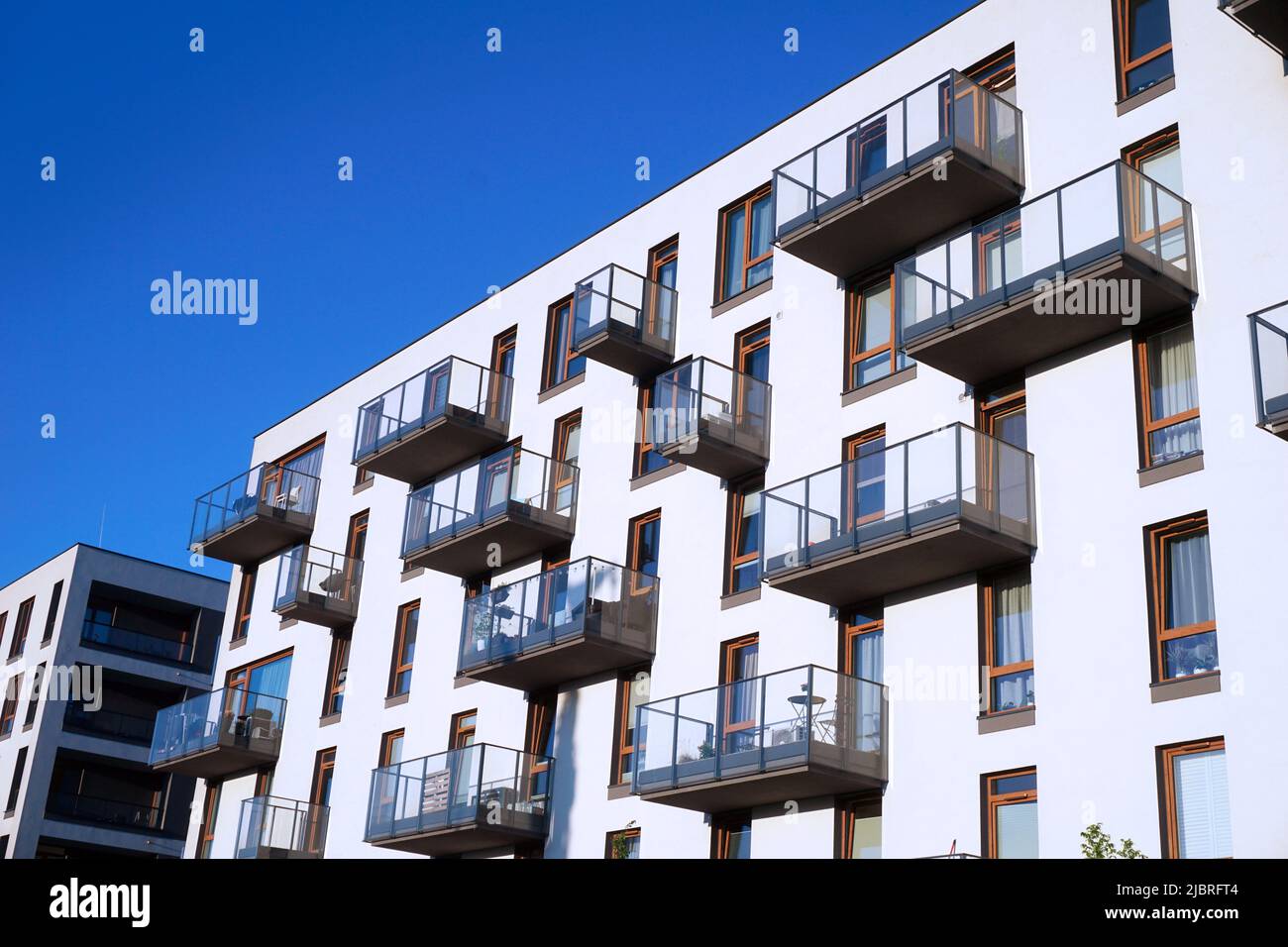 Warsaw, Poland, June 5th 2022 Modern residential building with