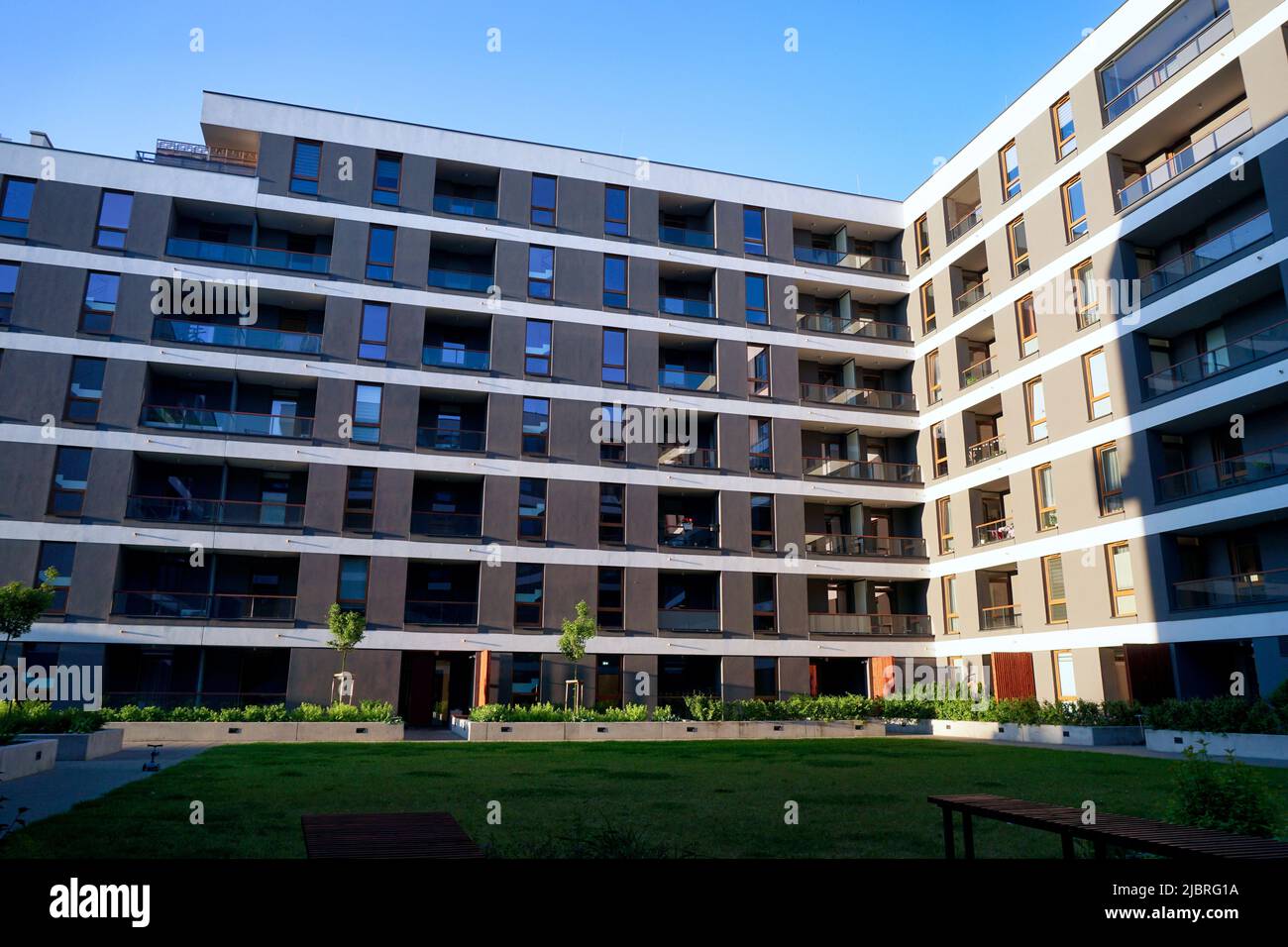 Warsaw, Poland, June 5th 2022 Modern residential building with