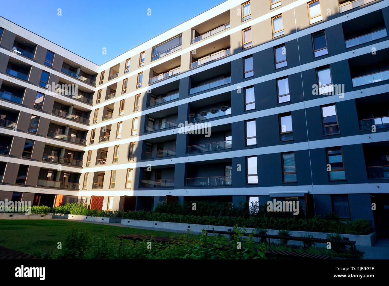 Warsaw, Poland, June 5th 2022 Modern residential building with