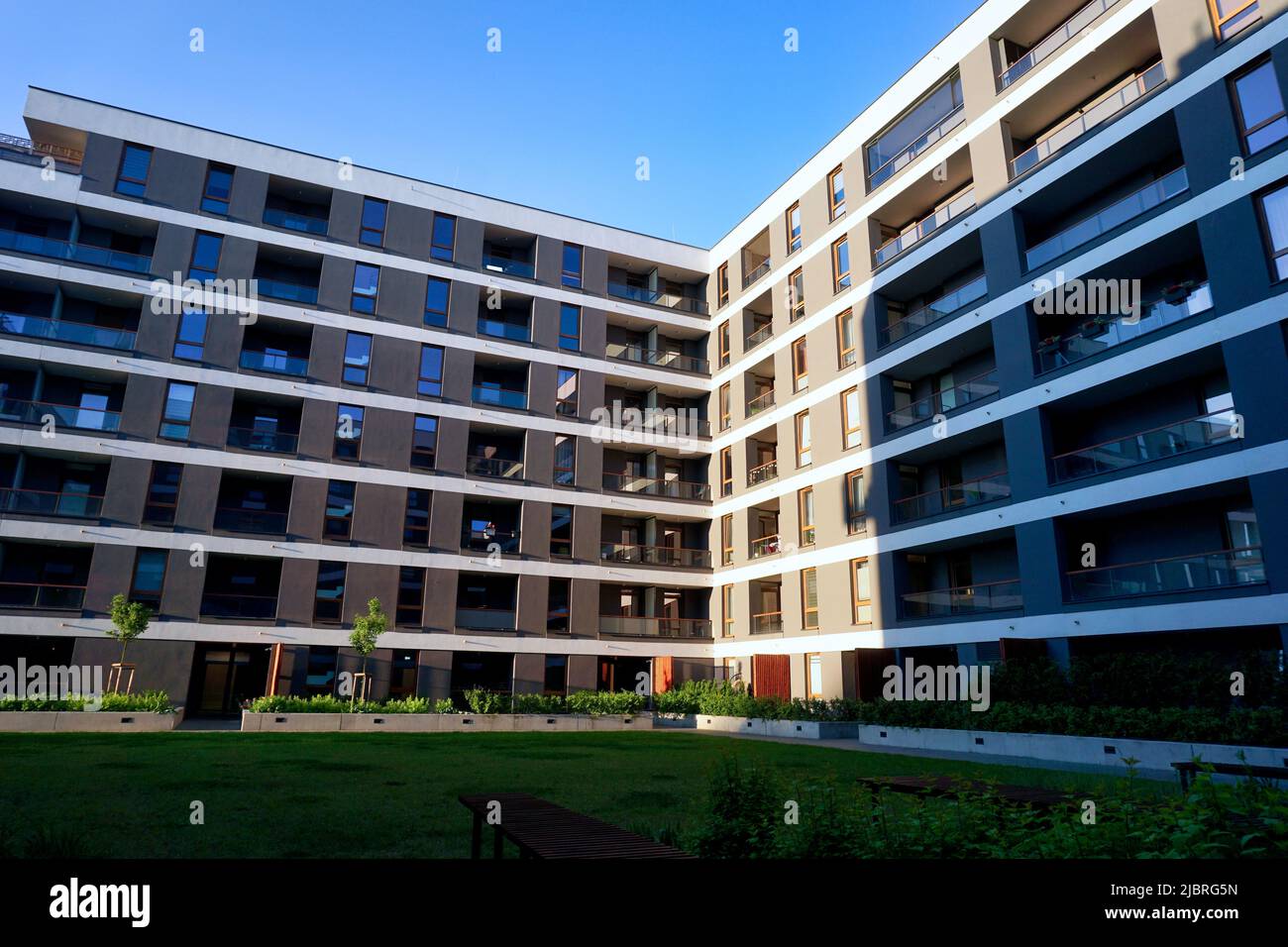 Warsaw, Poland, June 5th 2022 Modern residential building with