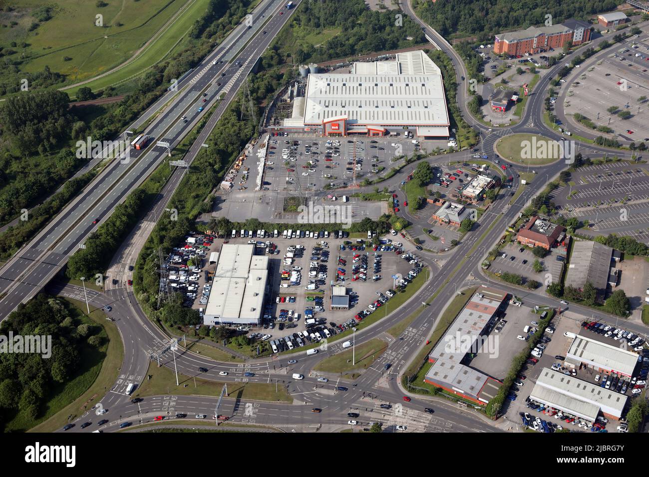 aerial view of Glasshoughton, Castleford, West Yorlshire Stock Photo