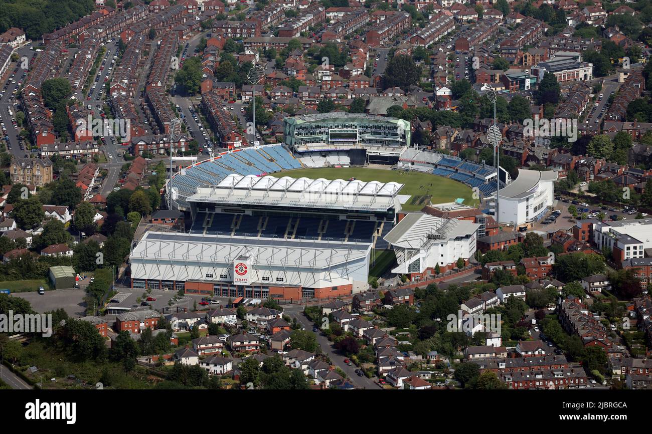 aerial view of Headingley Stadium, Rugby League and Cricket venues Stock Photo