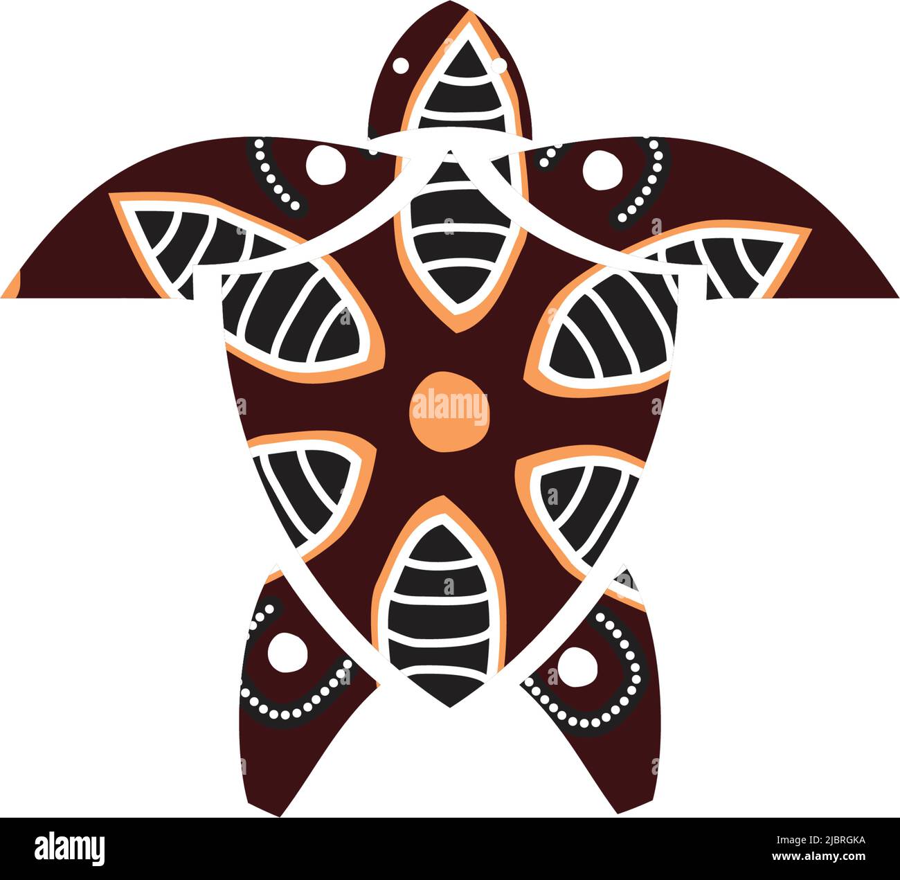 Kangaroo icon with aboriginal art design style vector template Stock Vector