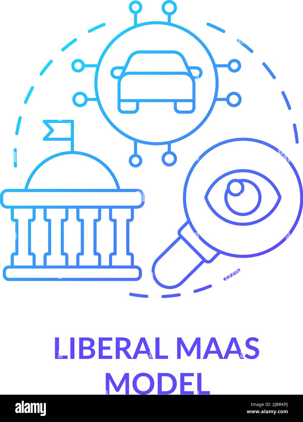 Liberal Maas model blue gradient concept icon Stock Vector