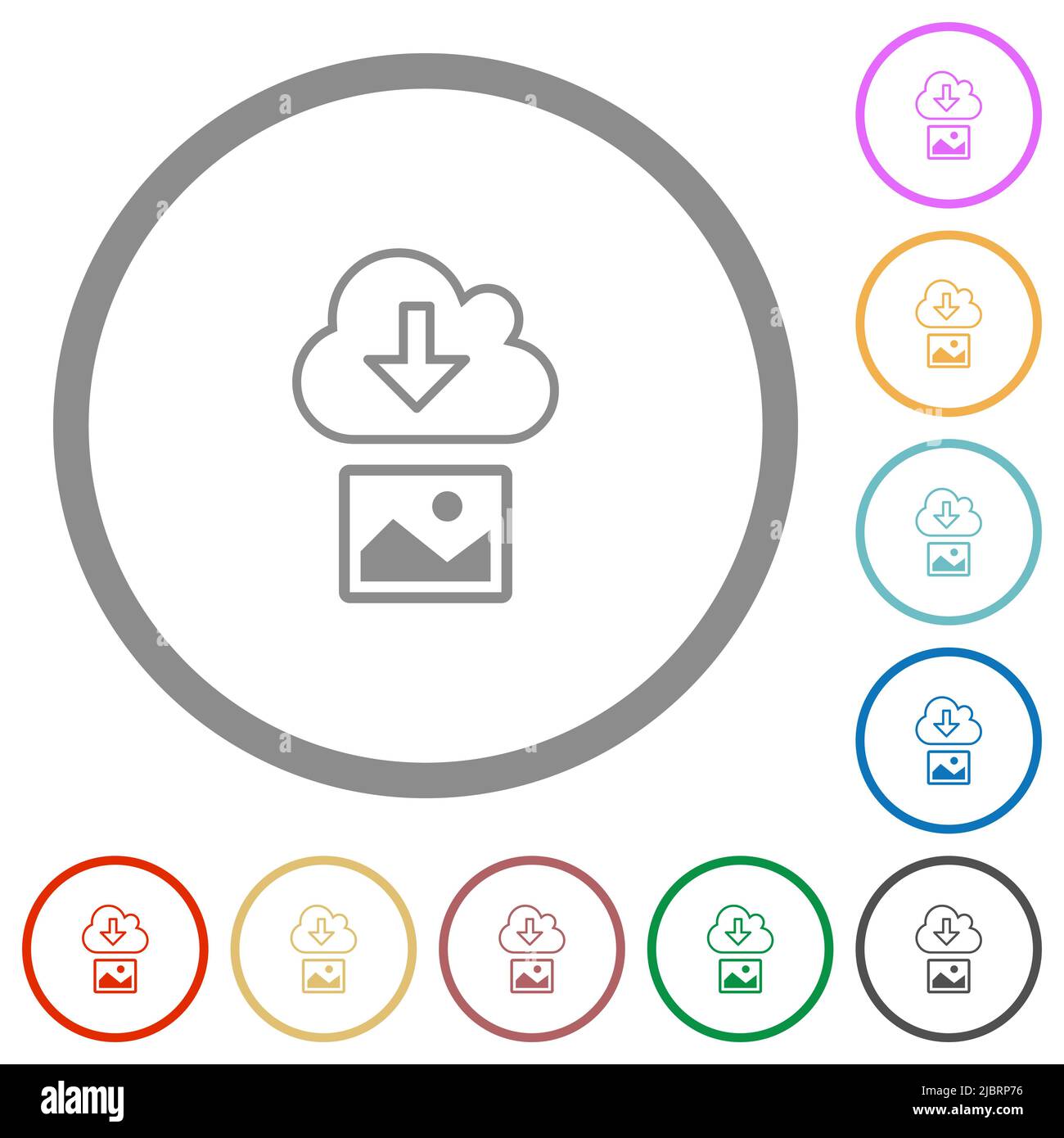 Download image from cloud outline flat color icons in round outlines on ...