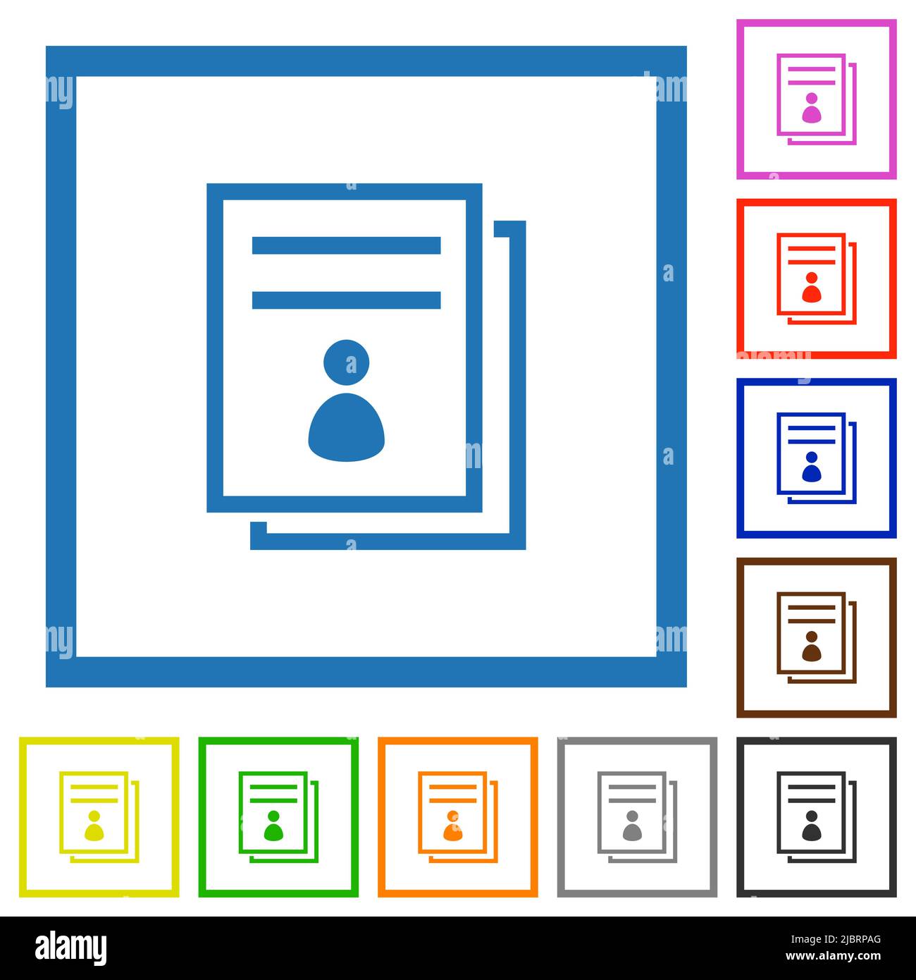 User guide flat color icons in square frames on white background Stock ...
