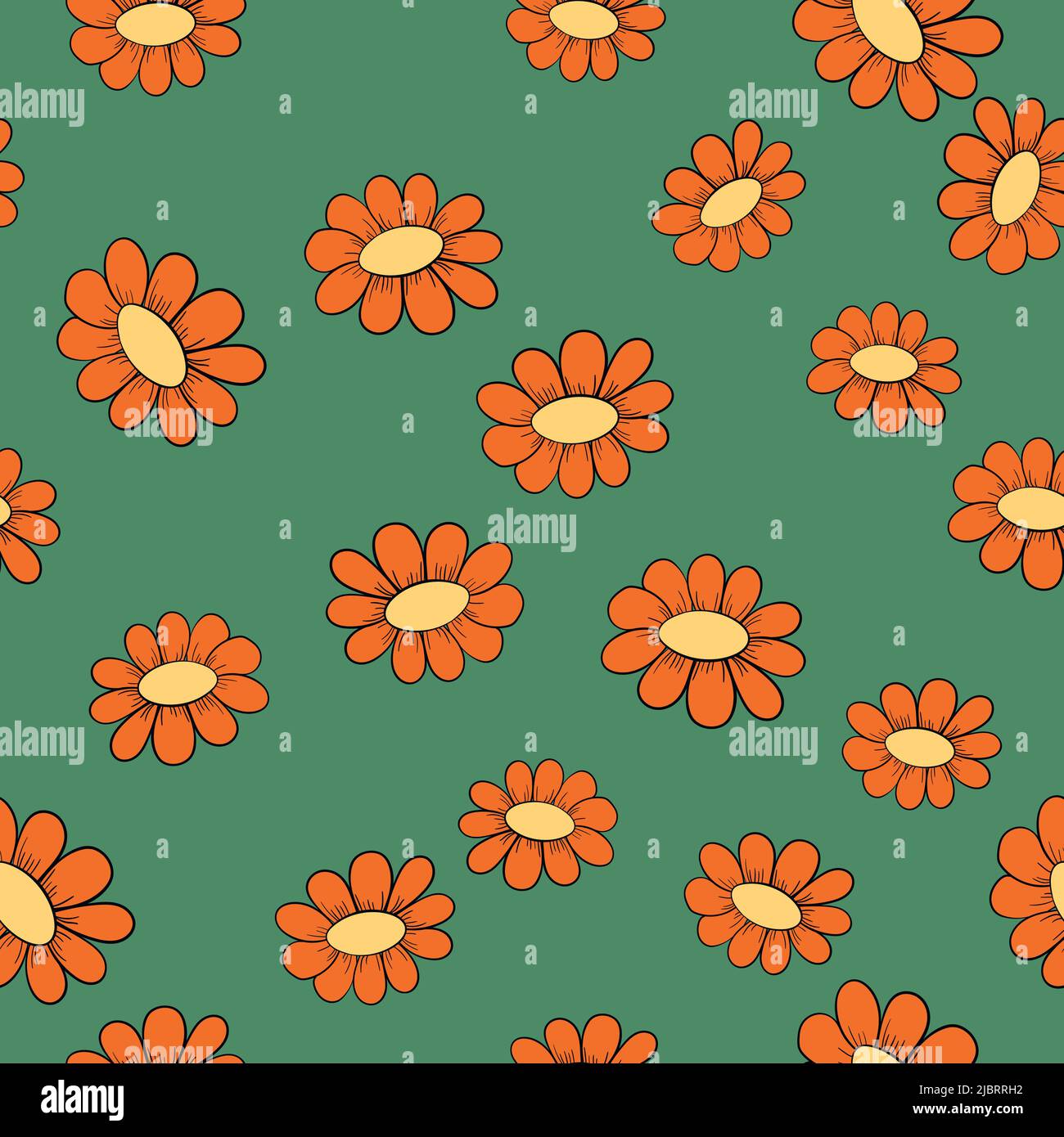 Seamless floral pattern based on traditional folk art ornaments ...