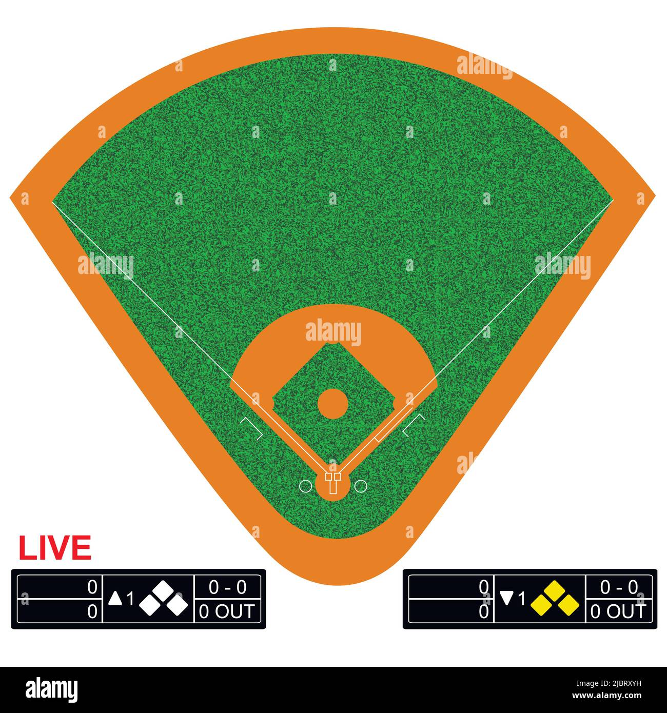 Baseball field vector illustration. Infographics for web pages, sports