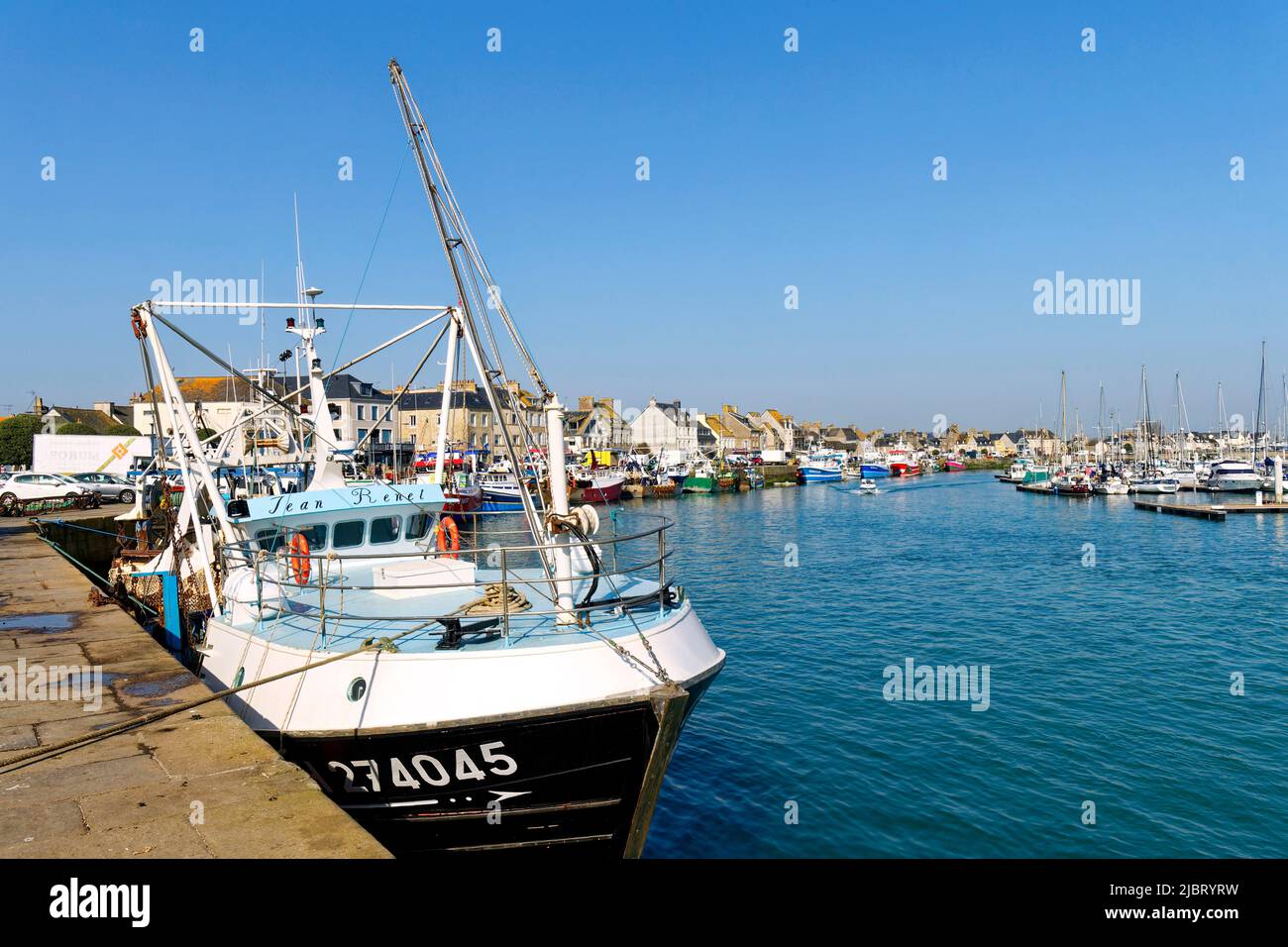 France, Manche, Cotentin, Saint Vaast la Hougue, the port Stock Photo ...