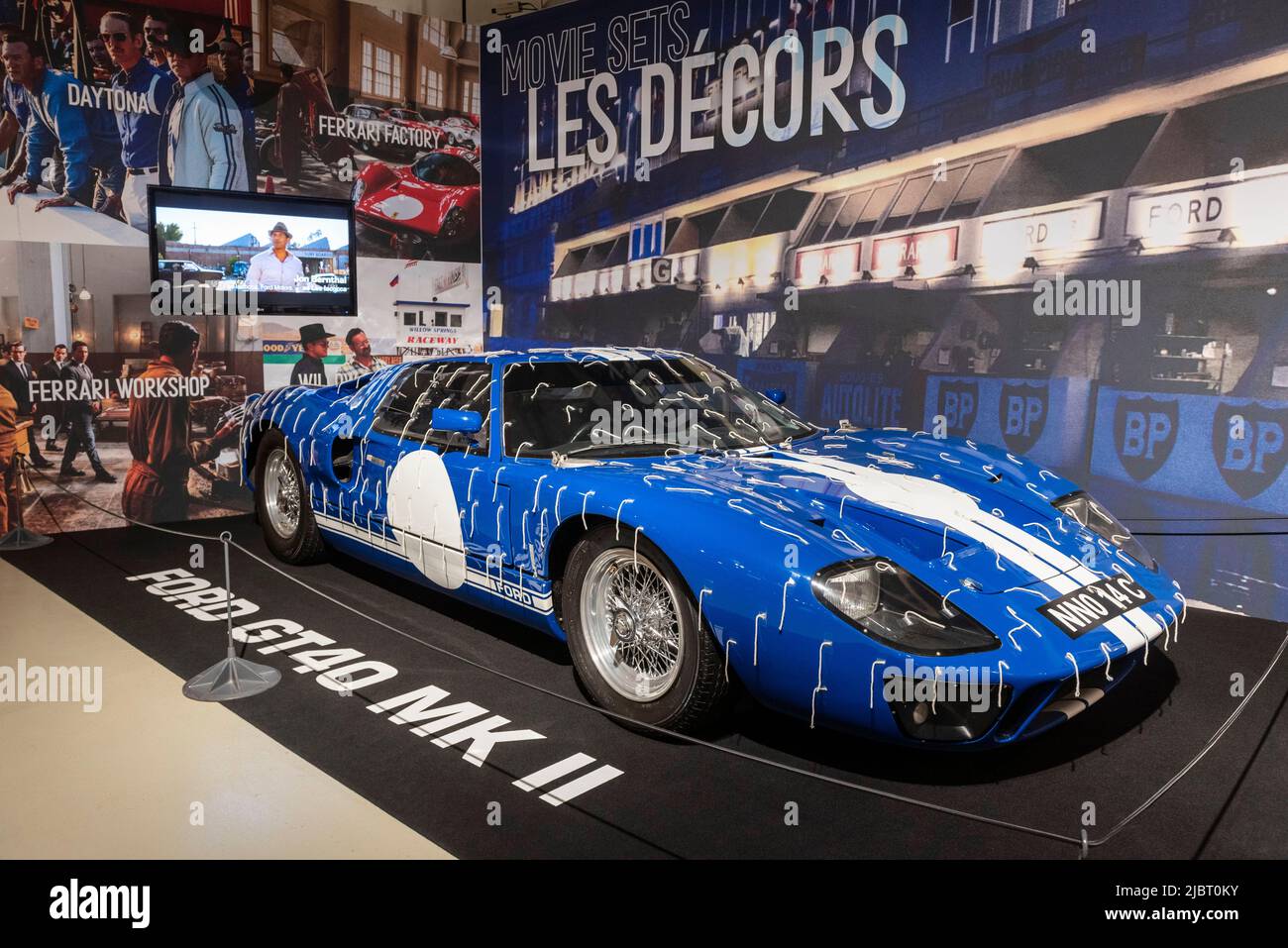 France, Sarthe, Le Mans, the automobile museum of Sarthe, Museum of the 24 hours of Le Mans, Ford GT40 MK II, victorious at the 24 Hours of Le Mans against Ferrari Stock Photo