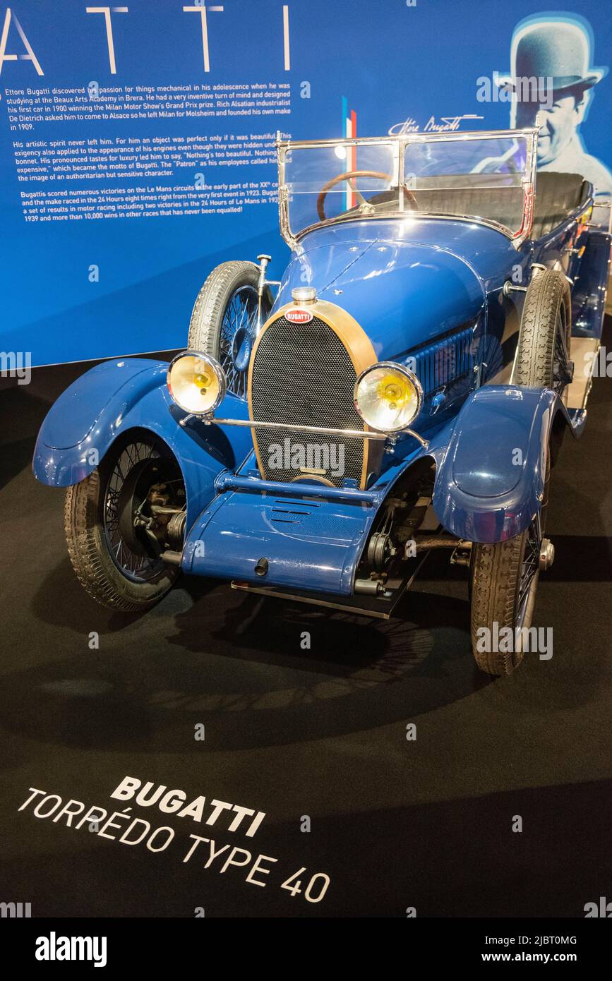 France, Sarthe, Le Mans, the automobile museum of Sarthe, Museum of the 24 hours of Le Mans, Bugatti Torpedo type 40 Stock Photo