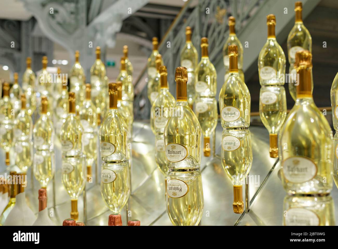 France, Paris, the department store of La Samaritaine, presentation of the champagne brand Ruinart Stock Photo